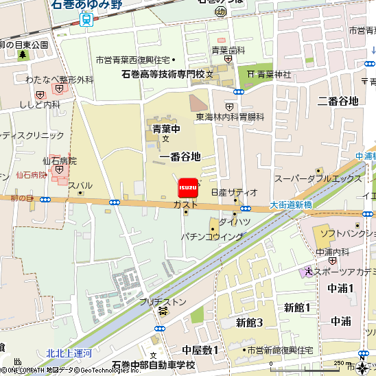 いすゞ自動車東北株式会社・石巻支店付近の地図